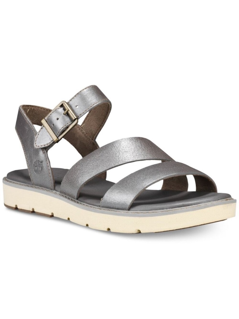 Timberland Women's Silver Bailey Park Leather Strappy Sandal Size 9.5